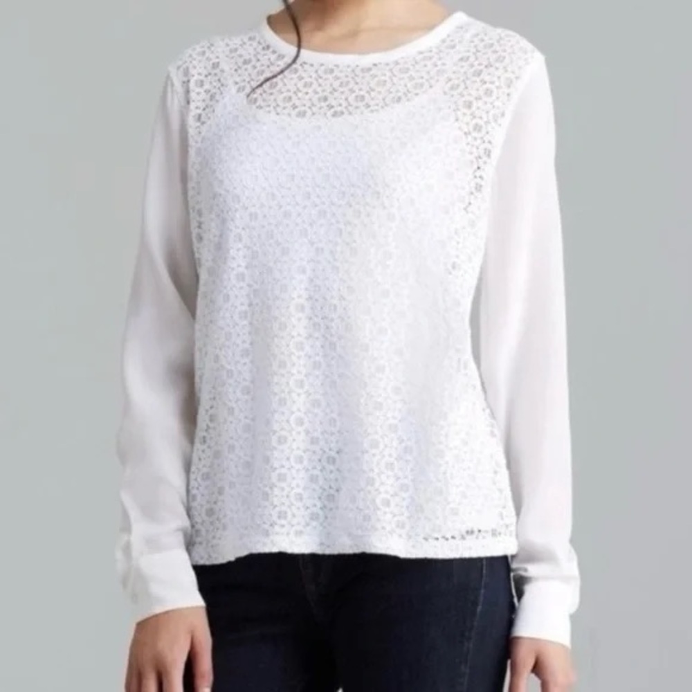 Equipment - Liam Blouse Top White Sz M Net-a-porter Excellent Lace EUC